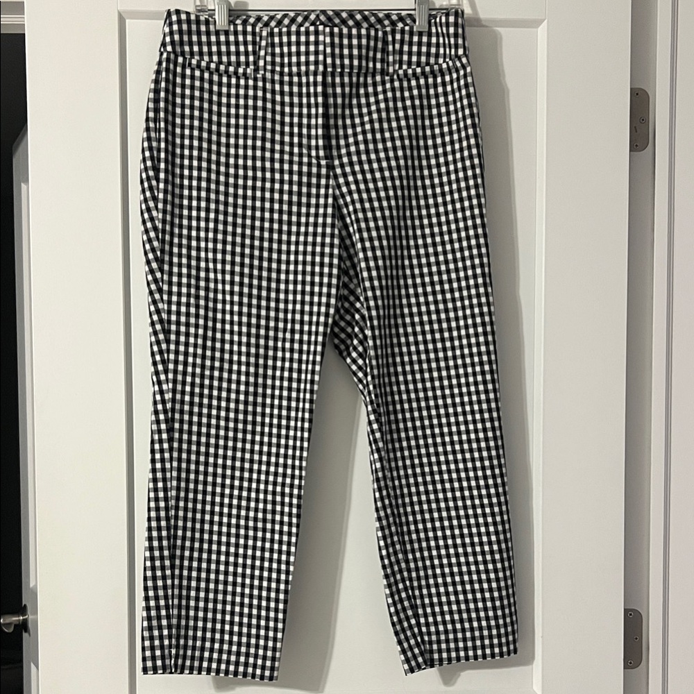 Ann Taylor Factory Black and White Gingham Cropped Pants